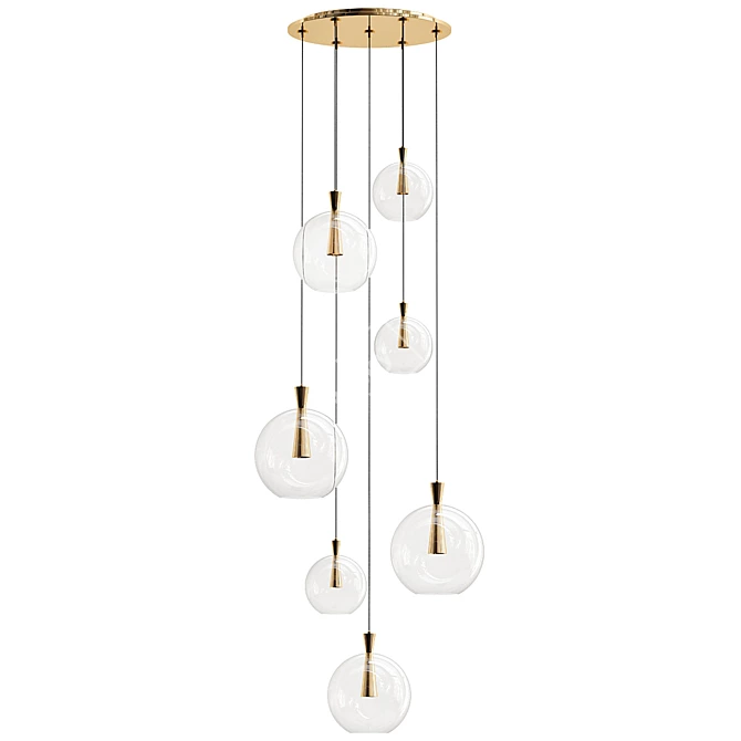 Elegant Rosa Pendant Light: Contemporary Design 3D model image 1