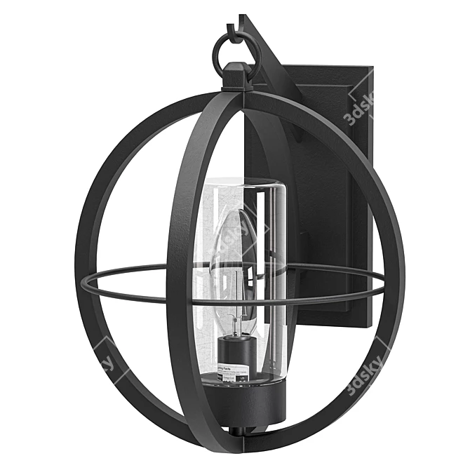 Elegant Outdoor Wall Lantern 3D model image 1