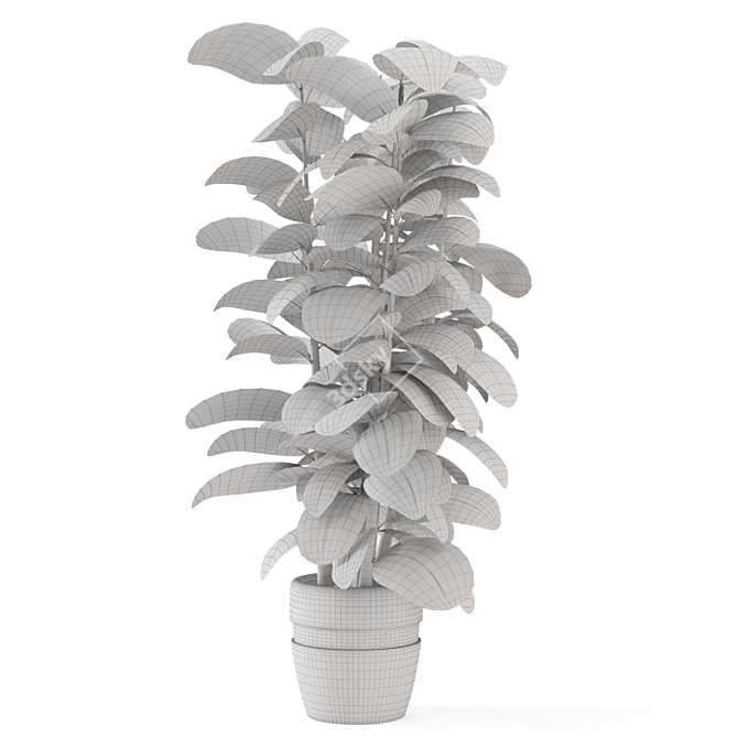  Rusty Concrete Pot Indoor Plants Set 3D model image 5