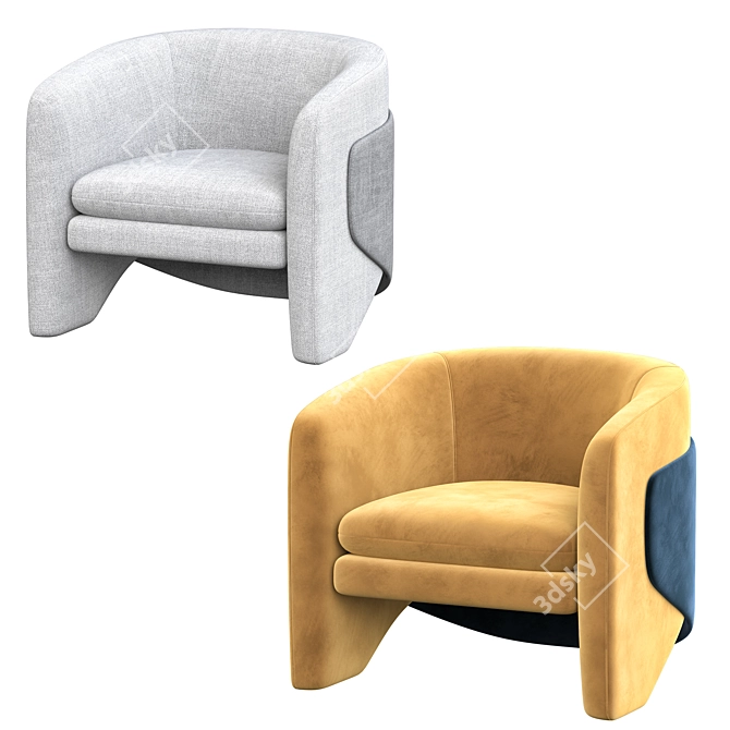 Westelm Thea Chair: Elegant and Comfy 3D model image 3