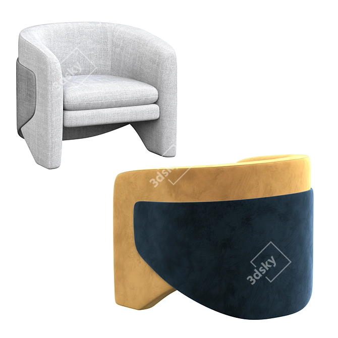 Westelm Thea Chair: Elegant and Comfy 3D model image 4