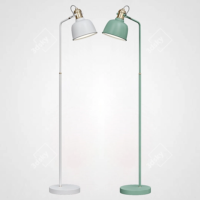 Modern Industrial Loft Floor Lamp 3D model image 2