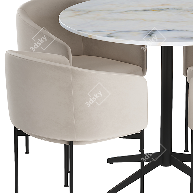 Elegant Bonnet Dining Table 3D model image 3