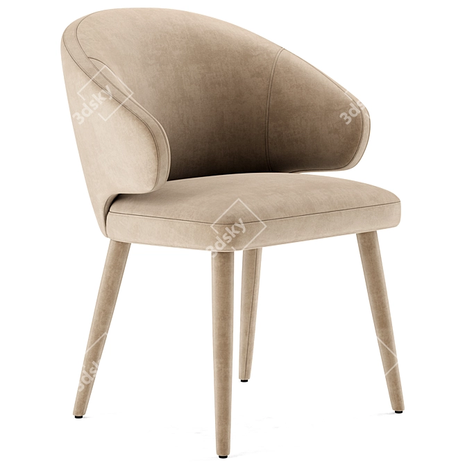 Elegant Cardinale Dining Chair: High-Quality, Textured, and Versatile 3D model image 1