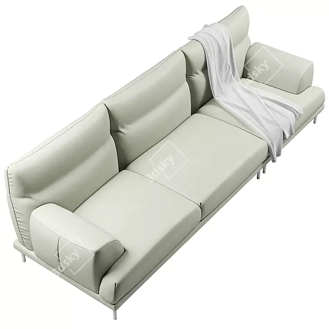 Elegant Three-Seater Sofa in FENDA's View 3D model image 3