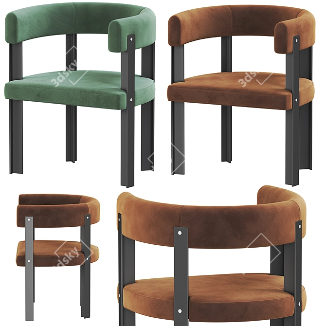 Elegant Baxter T Chair 3D model image 2