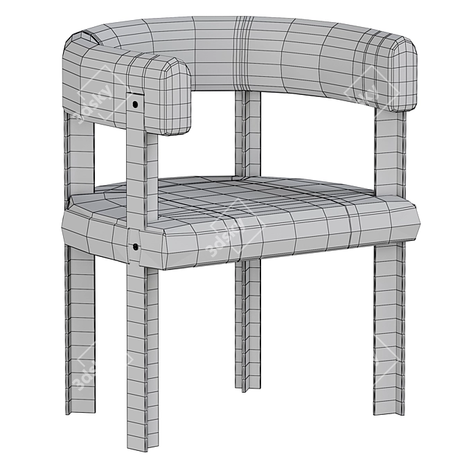 Elegant Baxter T Chair 3D model image 5