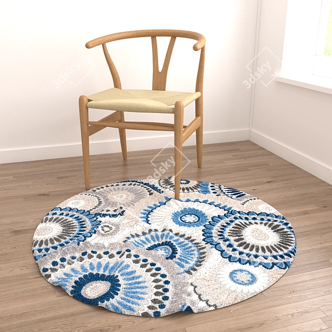 Versatile Set of 6 Round Rugs 3D model image 2