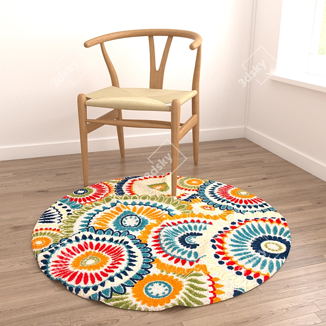 Versatile Set of 6 Round Rugs 3D model image 6