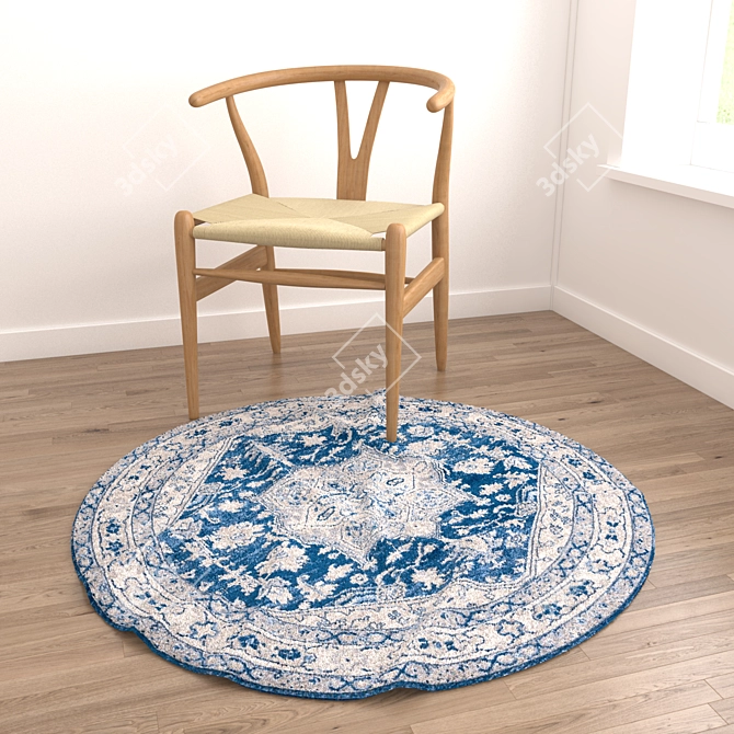 Round Rug Set - 6 Stunning Designs 3D model image 2