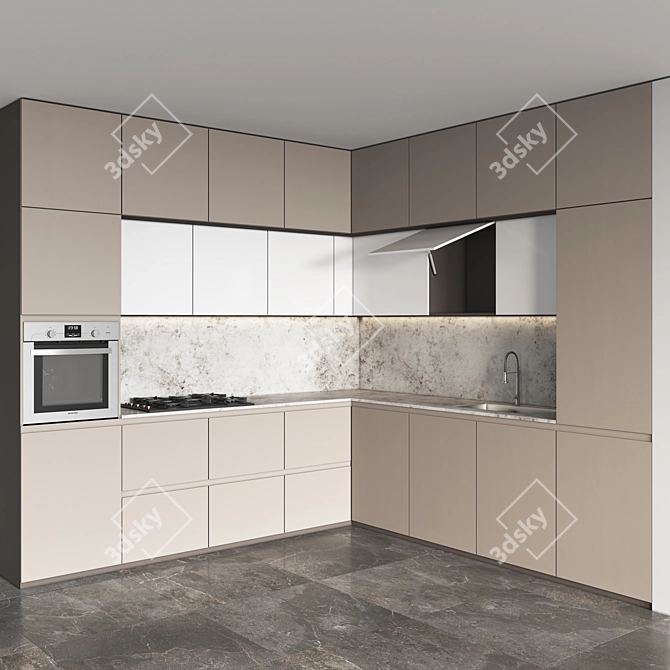 Modern Kitchen Design 2015 3D model image 1