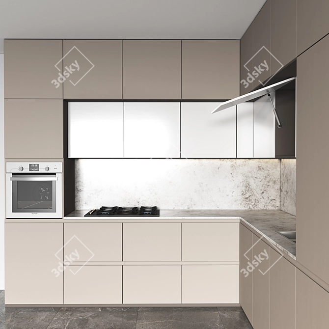 Modern Kitchen Design 2015 3D model image 2