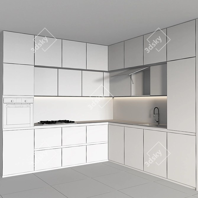 Modern Kitchen Design 2015 3D model image 4