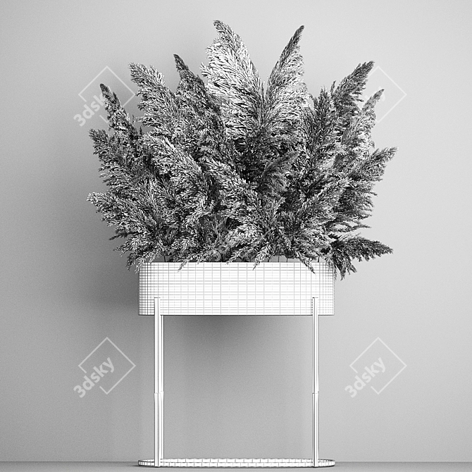 Elegant Dry Reed Bouquet 3D model image 7