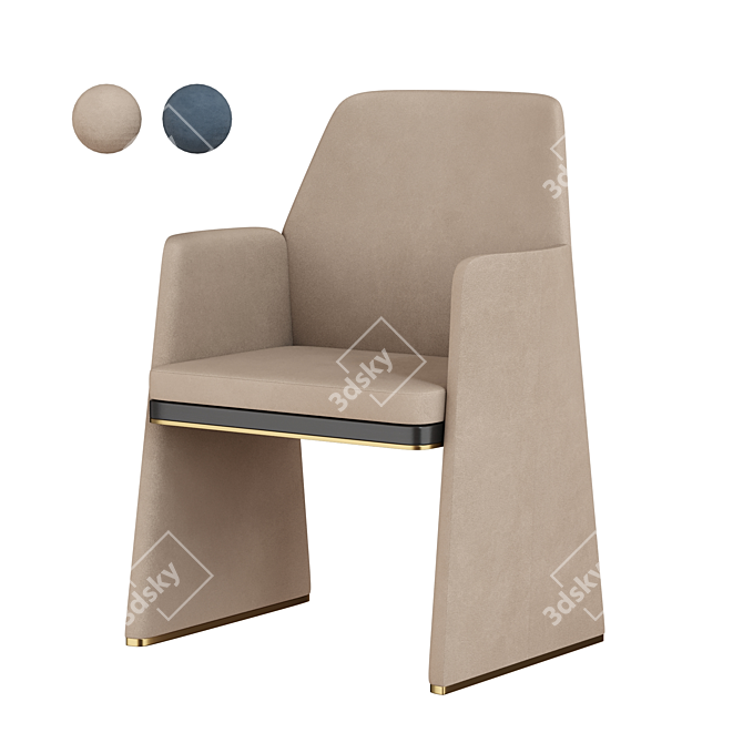 Sleek Anthony Dining Chair: Stylish, Versatile, and Comfortable 3D model image 1