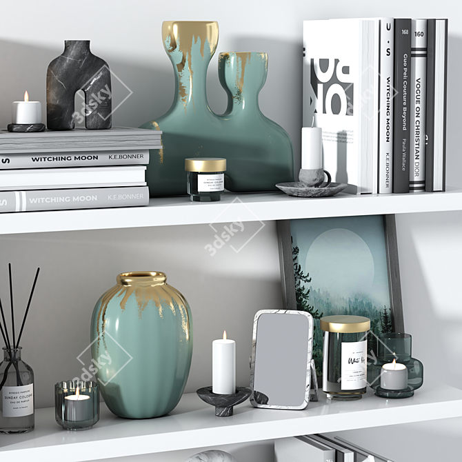 Elegant 14-Piece Decorative Set 3D model image 6