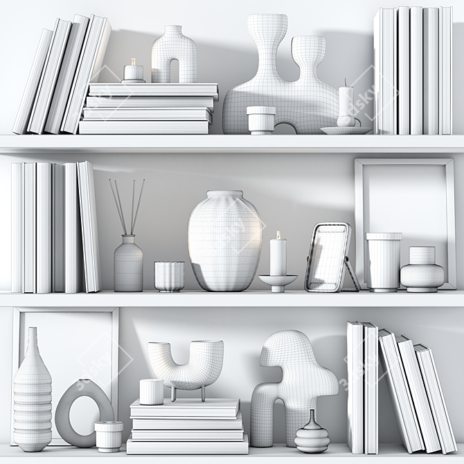 Elegant 14-Piece Decorative Set 3D model image 7