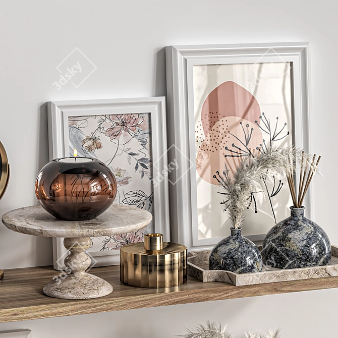 Elegant Decor Shelf Set 3D model image 3