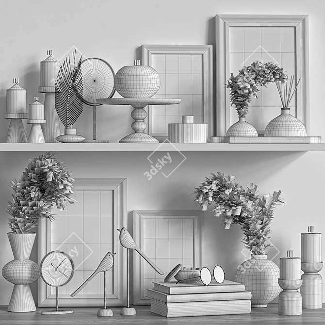 Elegant Decor Shelf Set 3D model image 5