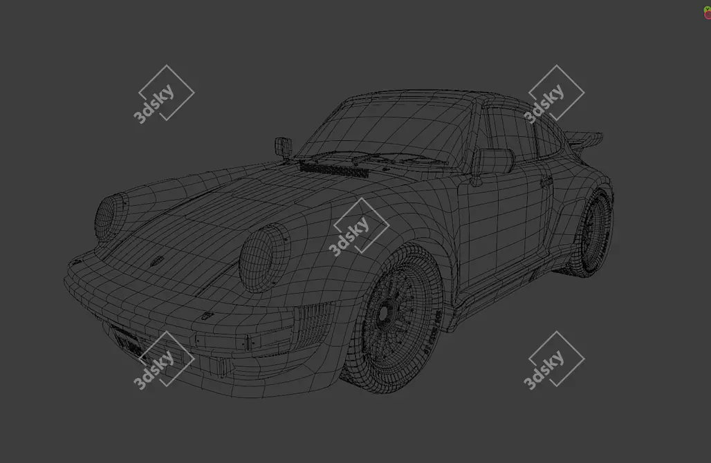 Vintage Porsche 964 3D Model 3D model image 4