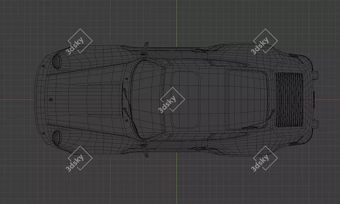 Vintage Porsche 964 3D Model 3D model image 6