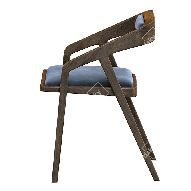 Sleek Katakana Dining Chair 3D model image 4