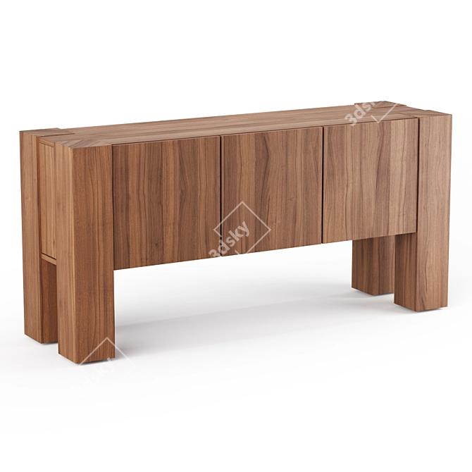 Sobro Walnut Wood Sideboard - Sleek and Spacious 3D model image 1