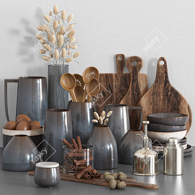 Versatile Kitchen Accessories Set 3D model image 1