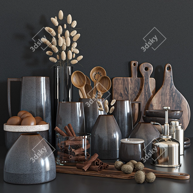 Versatile Kitchen Accessories Set 3D model image 2