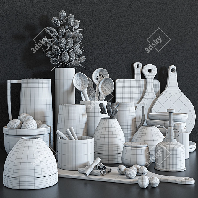 Versatile Kitchen Accessories Set 3D model image 5