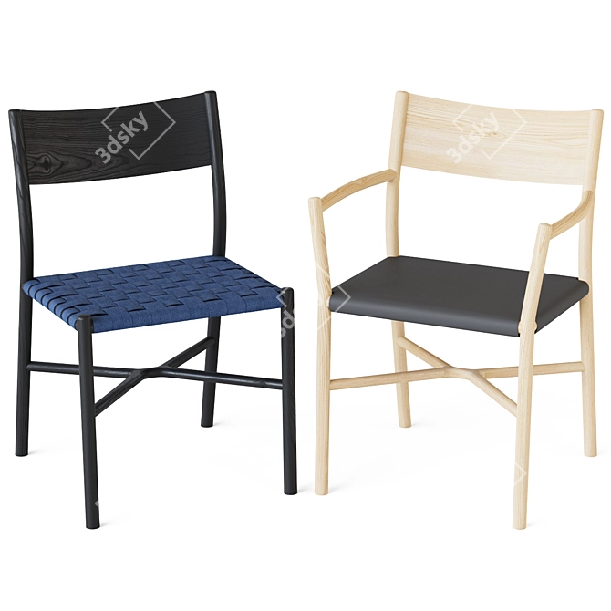 Wicker Ariake Chair: Stylish and Versatile 3D model image 1