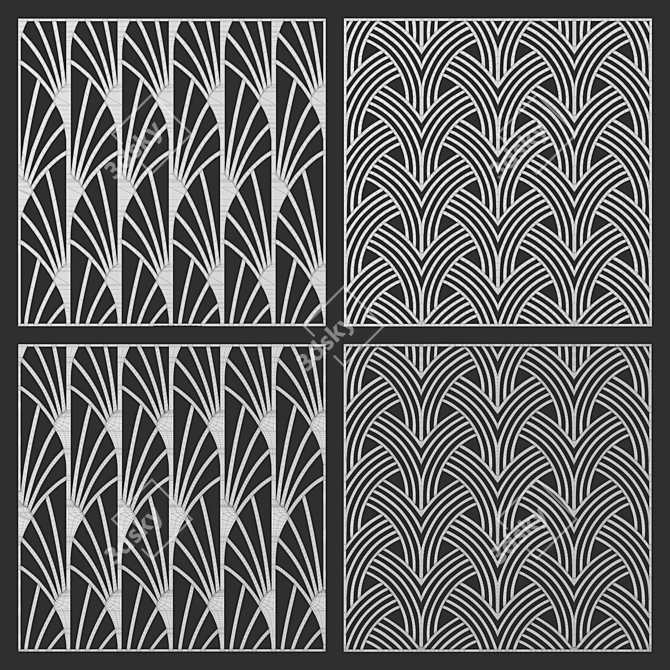 10-Piece Square Decorative Panels 3D model image 7