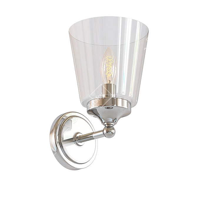 Bali Chrome Glass Cone Pendant 3D model image 1