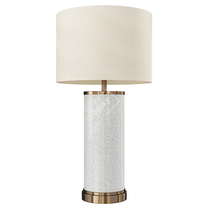 Elegant Gold Table Lamp: Grace & Fabric Shade 3D model image 1