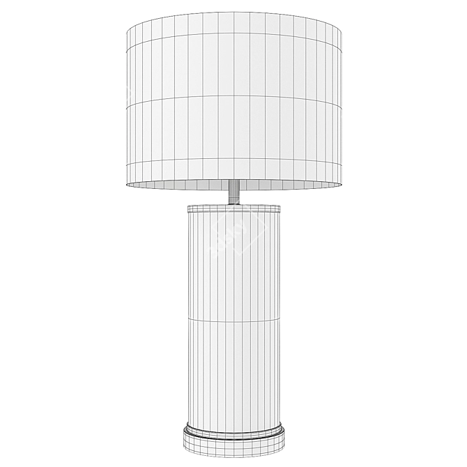 Elegant Gold Table Lamp: Grace & Fabric Shade 3D model image 3