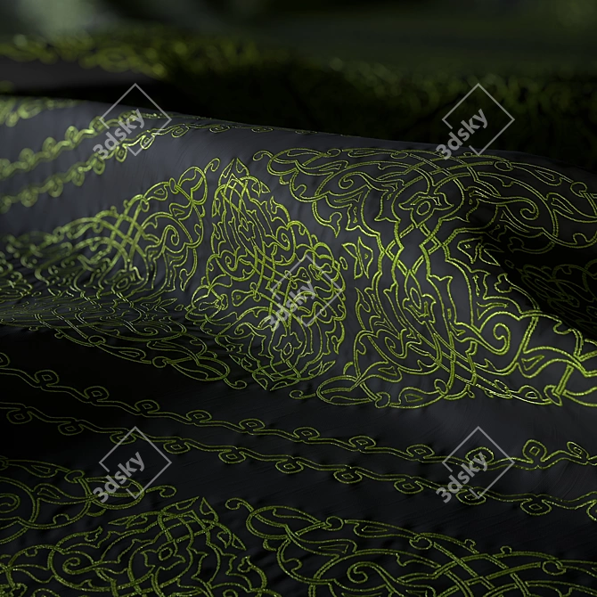 Elegant Lace Embroidery: 10 Patterns | 4K Quality 3D model image 1