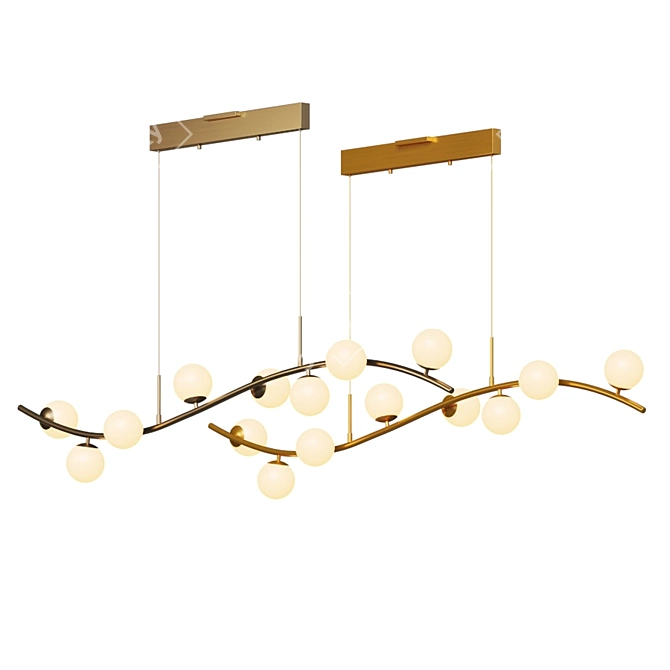 Patrizia LED Linear Suspension Light: Organic Elegance in Your Space 3D model image 2