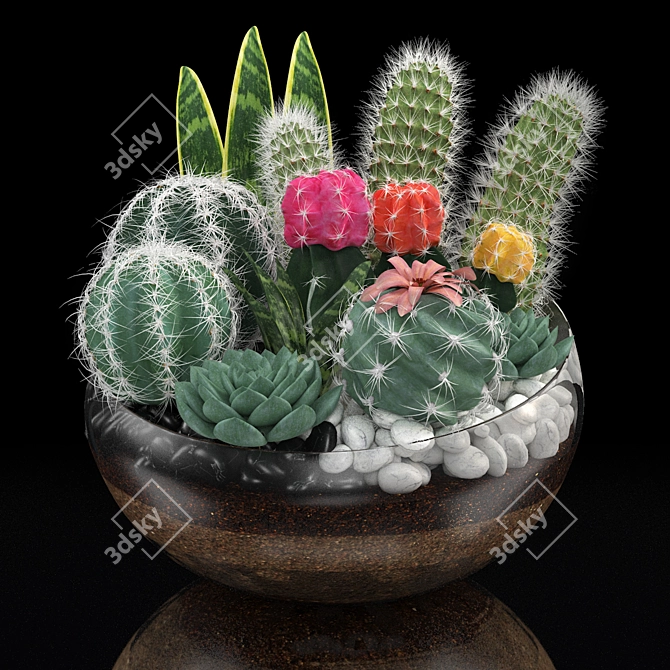 Desert Collection: Cactus Bowl 3D model image 1