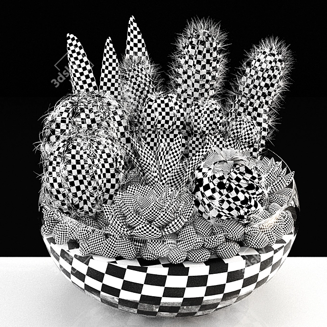 Desert Collection: Cactus Bowl 3D model image 3