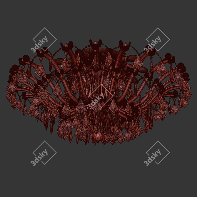 Luxury Blossom Chandelier 3D model image 2