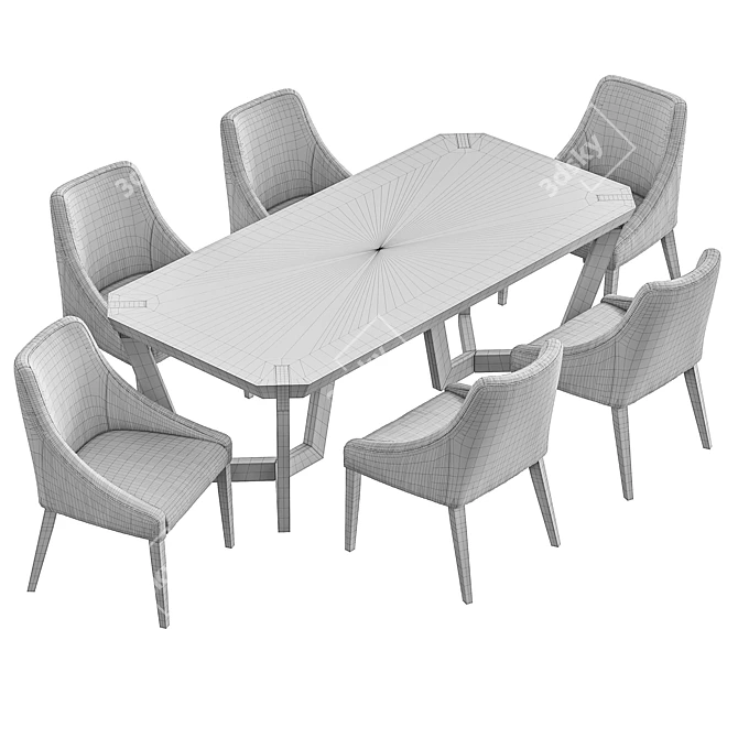 Modern Mode Dining Chair and Coral Table Set 3D model image 7