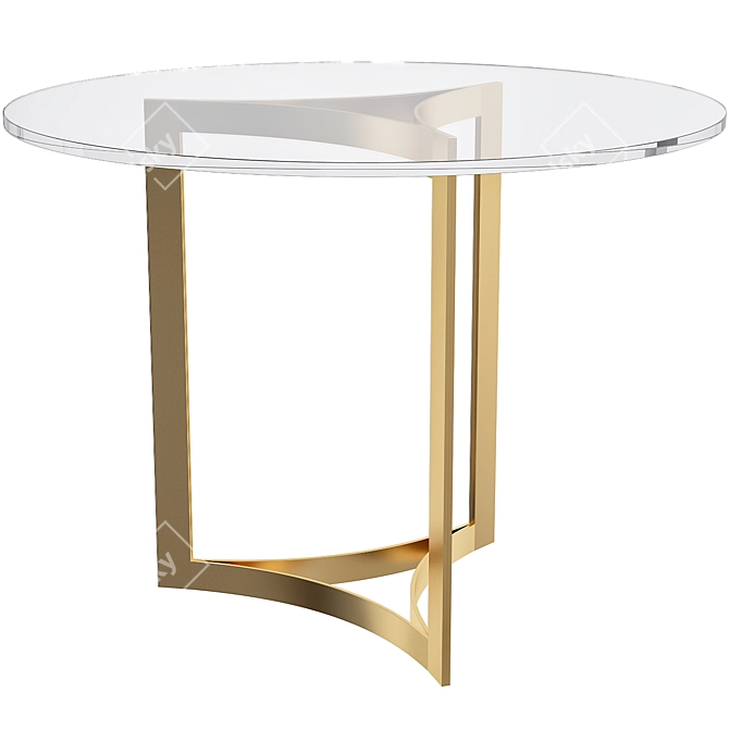 Sleek Manhattan Dining Table 3D model image 2