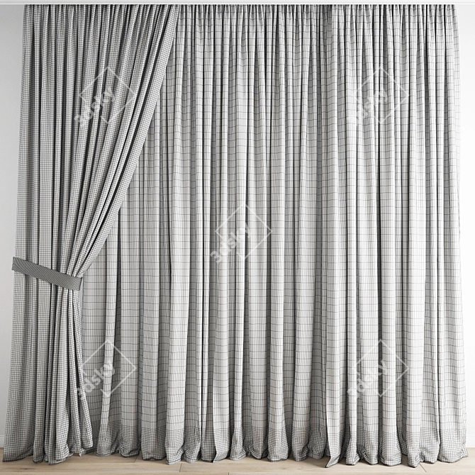 Elegant Polygonal Curtain 3D model image 5