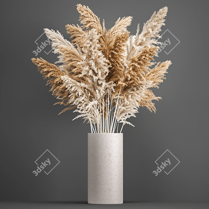 Ethereal Pampas Reed Bouquet 3D model image 1