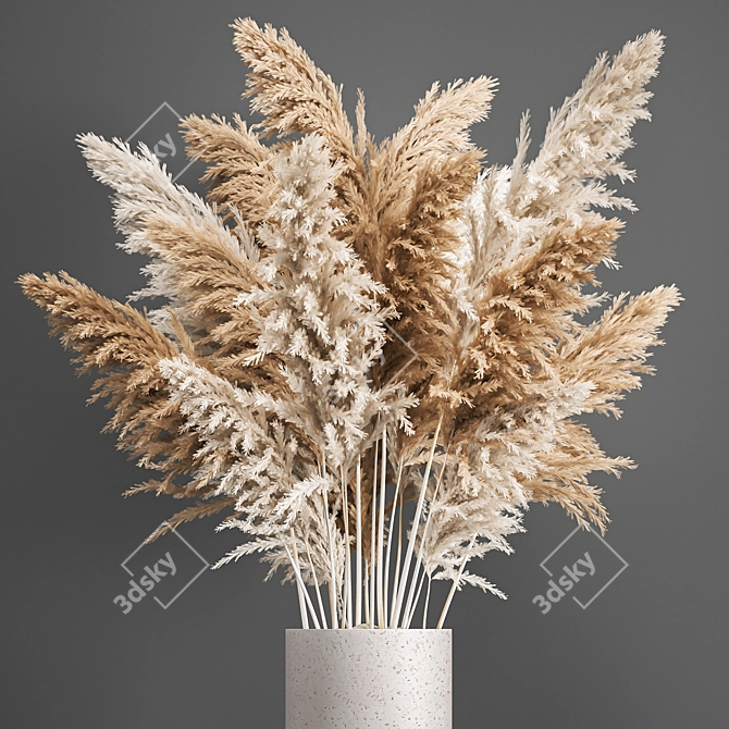 Ethereal Pampas Reed Bouquet 3D model image 2