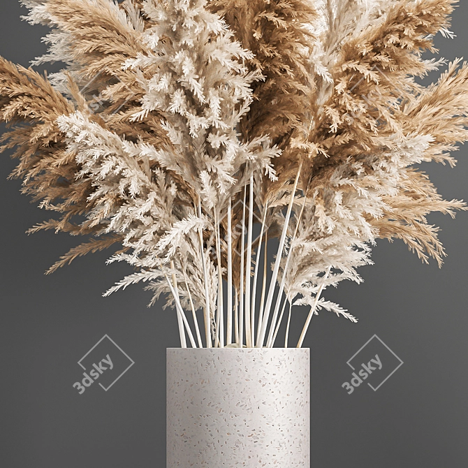 Ethereal Pampas Reed Bouquet 3D model image 4