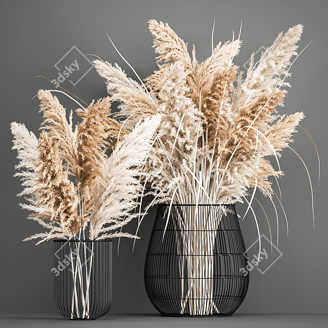 Title: Vintage White Reed Bouquet 3D model image 1