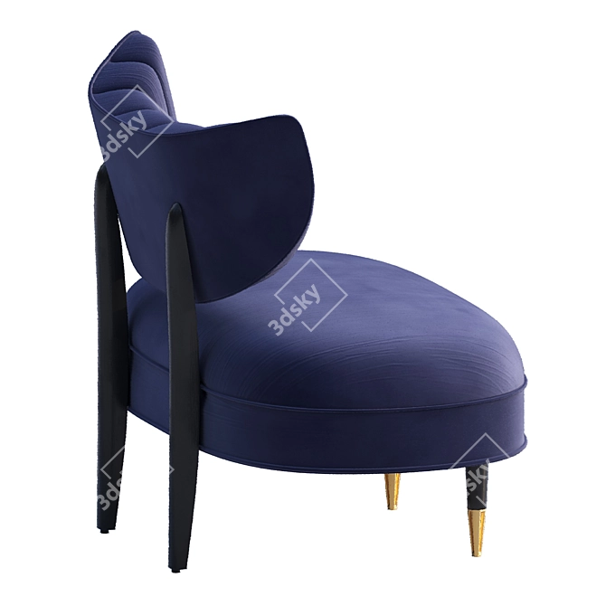 Rue Side Chair: Elegant Channel Back Design 3D model image 2