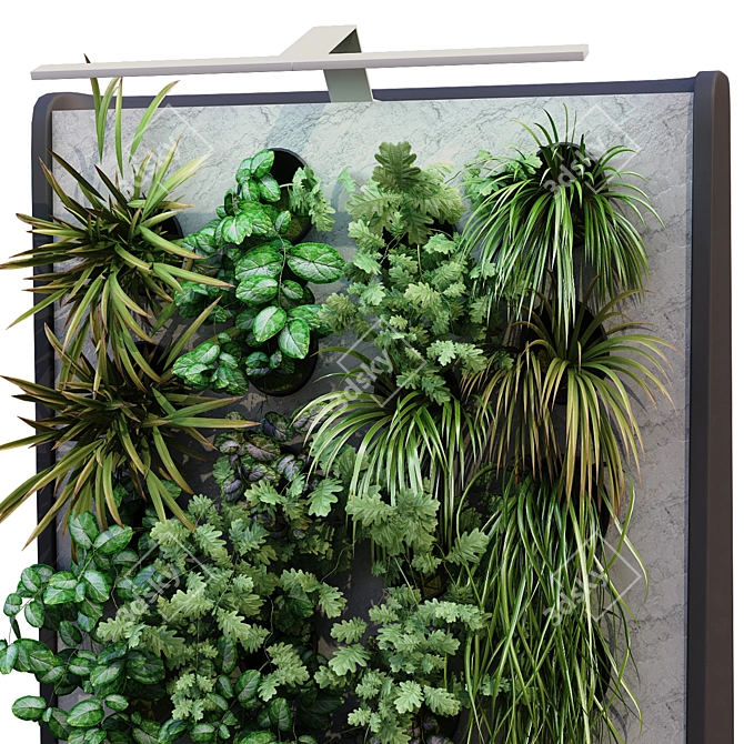 Vertical Plant Box Set - Lowpoly 177 3D model image 2