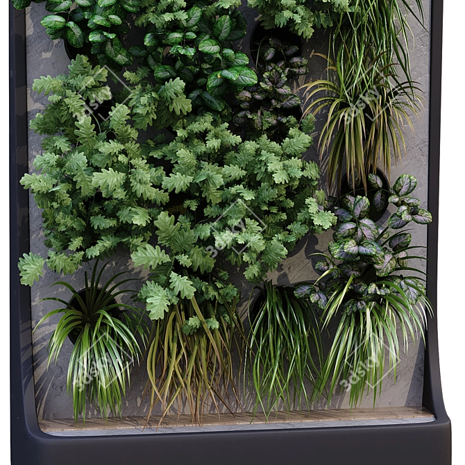 Vertical Plant Box Set - Lowpoly 177 3D model image 3